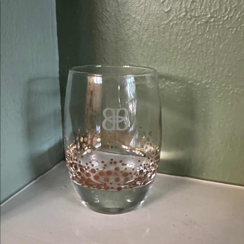 Bailey’s Irish Cream Rocks Glass Gold Confetti Heavy Bottom